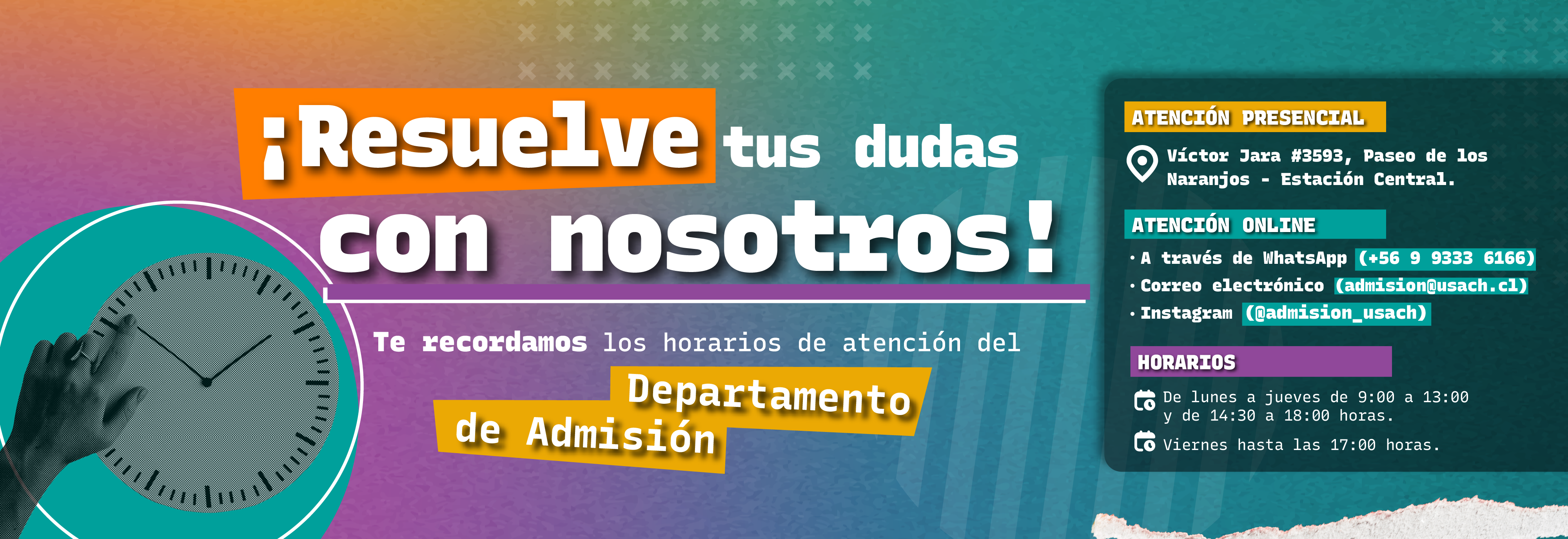 Conoce nuestro horarios de atención